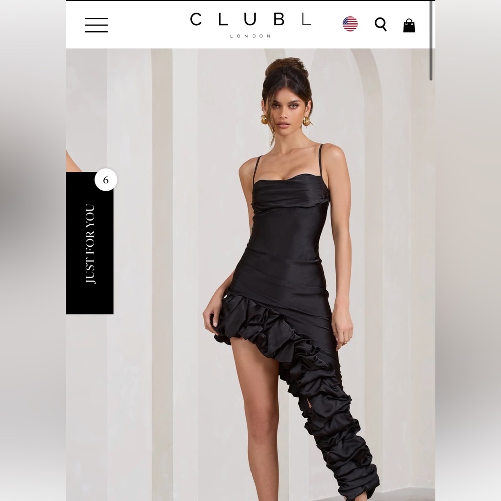 Club L London ruffle elegant Black dress 🖤